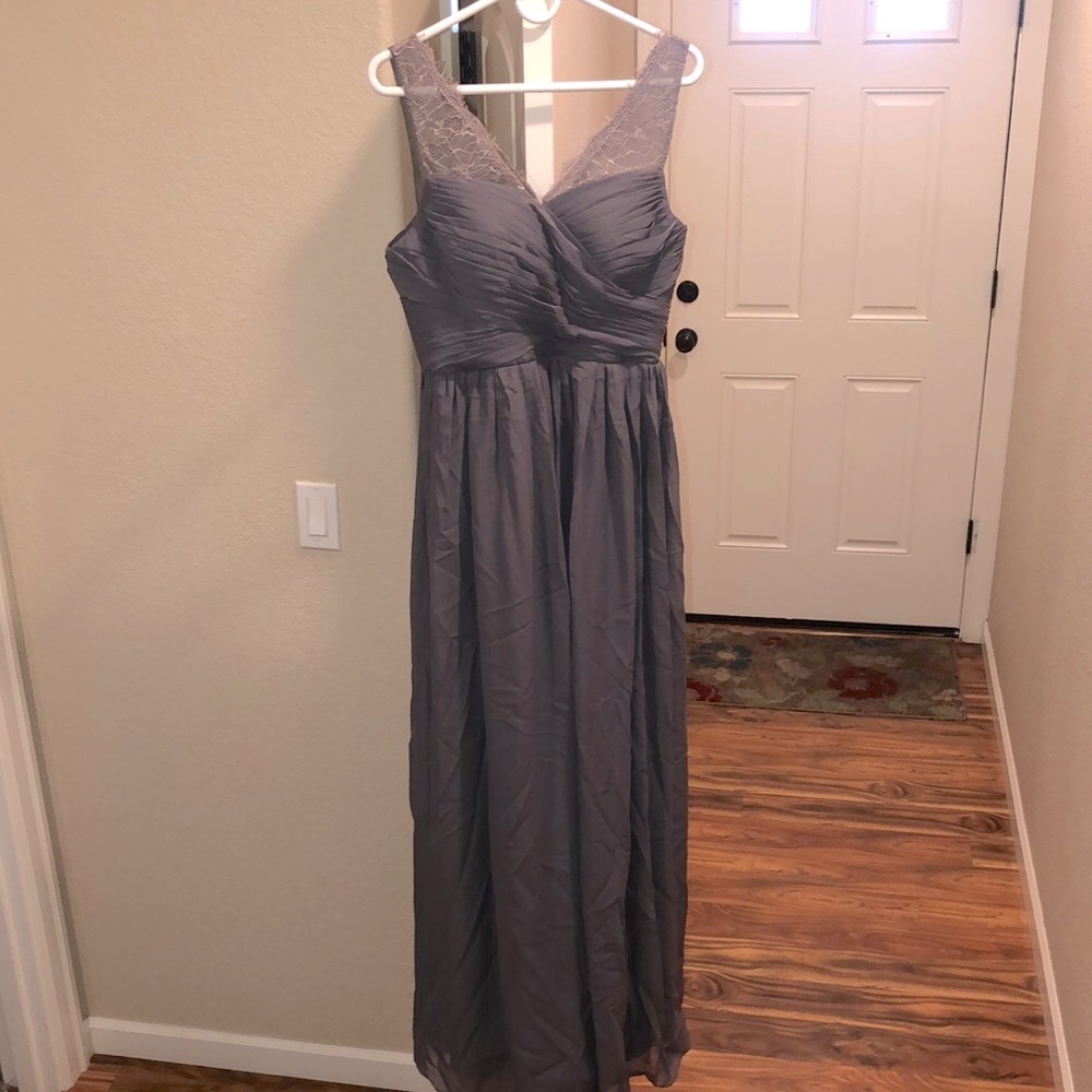 Gray Formal Dress, Chiffon, 12
